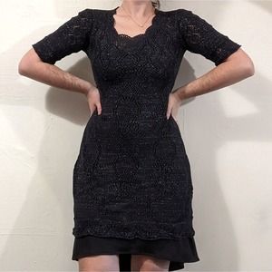 vintage peruvian connection metallice lace cover up geometric dress